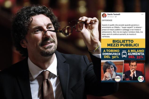 Altra gaffe per Toninelli. Il ministro dei Trasporti scivola sui costi dei mezzi pubblici di Milano e Torino article-post