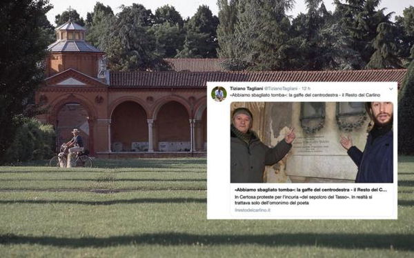 Ferrara, consigliere FdI denuncia il degrado della tomba di Torquato Tasso. Ma il poeta non è sepolto lì