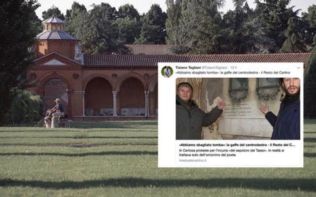 Ferrara, consigliere FdI denuncia il degrado della tomba di Torquato Tasso. Ma il poeta non è sepolto lì article-post