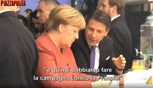 Fuorionda di La7, Conte alla Merkel: «Il M5S è contro la Francia, Salvini contro tutti» | VIDEO