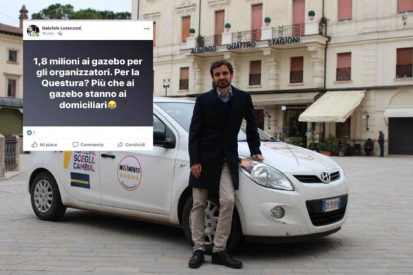 Lorenzoni (M5S): «1,8 milioni di voti? Più che ai gazebo stanno ai domiciliari»