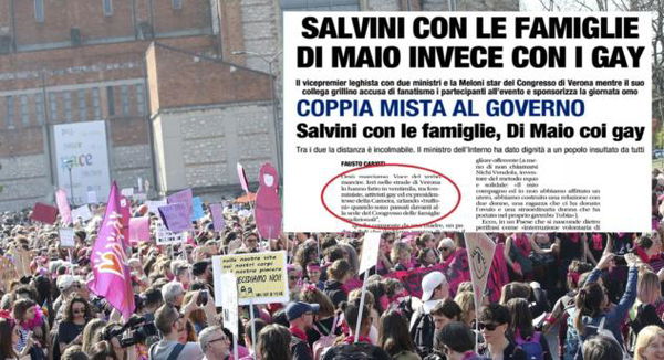 Per Libero chi ha manifestato sabato a Verona deve «marcire»