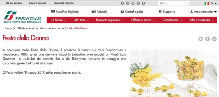 La storia di Trenitalia che, l’8 marzo, voleva offrire alle donne una caramella al limone (fino a esaurimento scorte)
