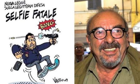 Matteo Salvini pronto a querelare Vauro per la sua vignetta sulla legittima difesa article-post