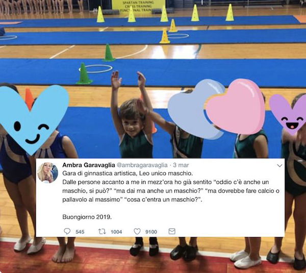 La ginnastica artistica è solo per ragazze: il figlio della webstar Ambra Garavaglia bersagliato da commenti sessisti al saggio