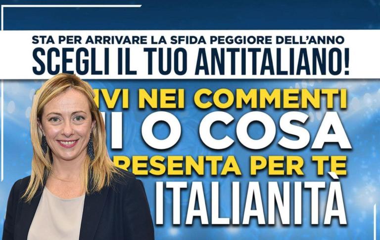 Giorgia Meloni ha vinto il «Torneo antitaliano» che lei stessa aveva lanciato