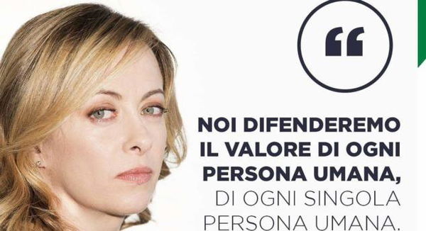 L’impegno di Giorgia Meloni: «Difenderò ogni persona umana»