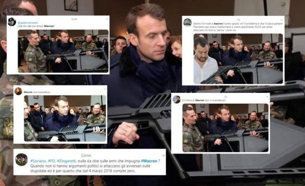 «E allora Macron?», la vera storia della foto del presidente francese con il ‘fucile’