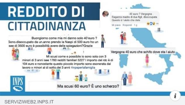 Reddito di cittadinanza proteste Inps