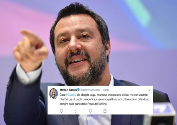 Sul caso Cucchi Salvini non si scusa e dice: «Sempre dalla parte delle forze dell’ordine»