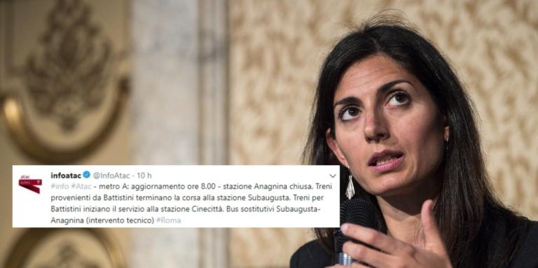 Roma, la metro deraglia e Virginia Raggi dà la colpa alle amministrazioni precedenti