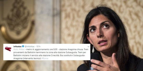 Roma, la metro deraglia e Virginia Raggi dà la colpa alle amministrazioni precedenti