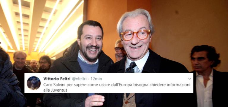 Feltri dice a Salvini che per uscire dall’Europa può chiedere consigli alla Juventus