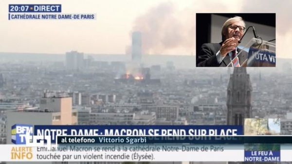 Vittorio Sgarbi su Notre Dame: «Incendio non irreparabile, non dobbiamo essere troppo tristi»