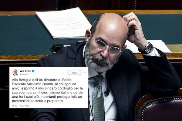 Il tweet di Vito Crimi sulla morte di Massimo Bordin