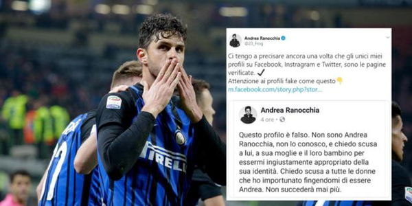 Finge di essere Andrea Ranocchia su Facebook per importunare le ragazze