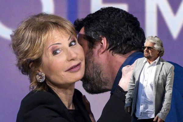 Beppe Grillo analizza lo scontro Salvini-Gruber, la giornalista è «dea del centrotavola» e «gatta»