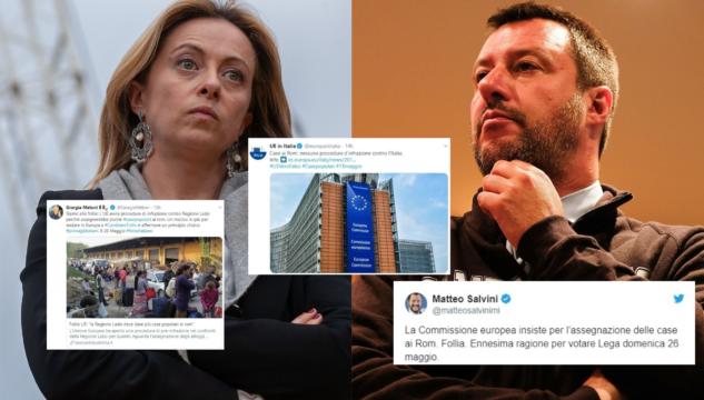 Case ai rom, bufala di Salvini e Meloni