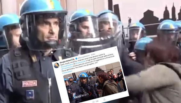 Meloni difende i poliziotti che hanno buttato a terra la donna a Bologna