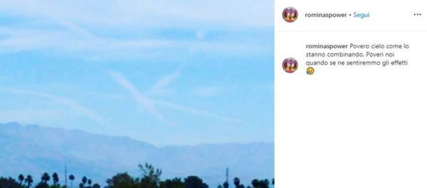 Romina Power rilancia il complotto delle scie chimiche