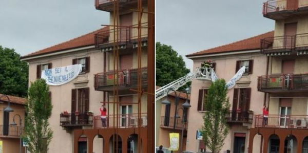 «Non sei il benvenuto». Rimosso striscione contro Salvini a Bergamo