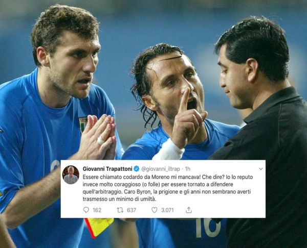 L’eleganza del Trap che risponde a Byron Moreno che gli ha dato del codardo