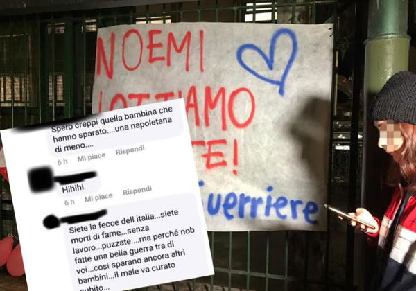 I vergognosi insuti sui social network alla piccola Noemi