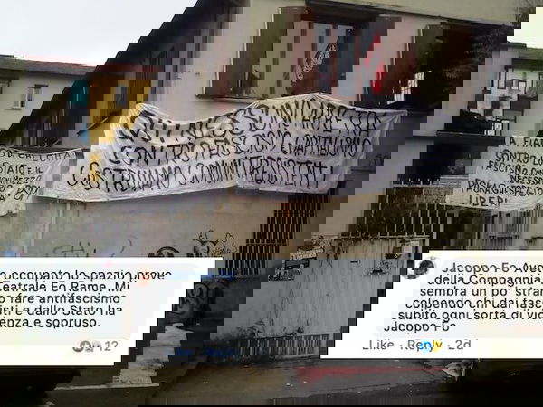 Occupazione antifascista nella sala prove di Fo Rame, lo sfogo del figlio Jacopo: «Mi sembra strano»