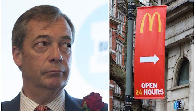 Scozia, vietata al McDonald's la vendita milkshake durante i comizi di Nigel Farage