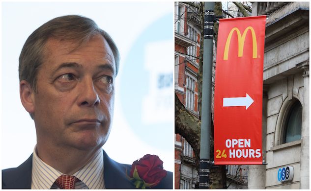 Scozia, vietata al McDonald’s la vendita milkshake durante i comizi di Nigel Farage