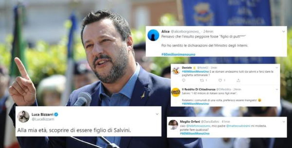 Salvini: «Sono il padre di tutti gli italiani». Ma sui social diventa trending topic #60MilioniMenoUno
