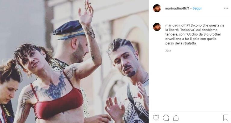 Adinolfi capisce da un fermo immagine che Asia Argento era «strafatta» al Pride