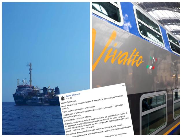 «Bella l’Italia che si indigna per un treno in ritardo mentre si sventola con i giornali che parlano della Sea Watch» article-post