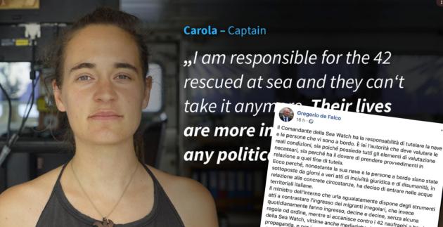 Gregorio De Falco elogia la capitana Carola: «Alta dignità morale» article-post
