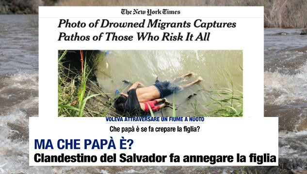 Libero sulla foto dei migranti morti nel Rio Grande: «Che papà è se fa crepare la figlia?»