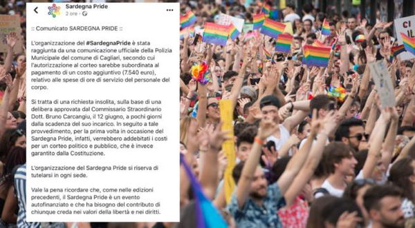 La Polizia Municipale di Cagliari chiede 7500 euro per il Sardegna Pride