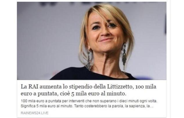 Ancora gira la bufala della «Rai che ha aumentato lo stipendio a Luciana Littizzetto» article-post