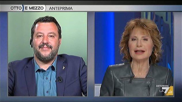 Matteo Salvini torna da Lilli Gruber, senza fiori ma decisamente più agguerrito article-post