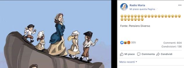 Secondo la vignetta di Radio Maria, le mamme stanno diventando “gattare” con il pizzetto article-post