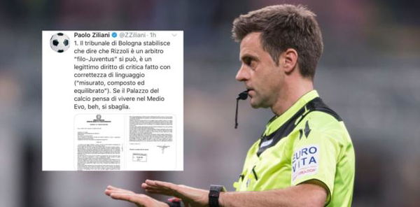Dire a un arbitro «sei filo-juventino» non è diffamazione