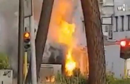 Autobus in fiamme