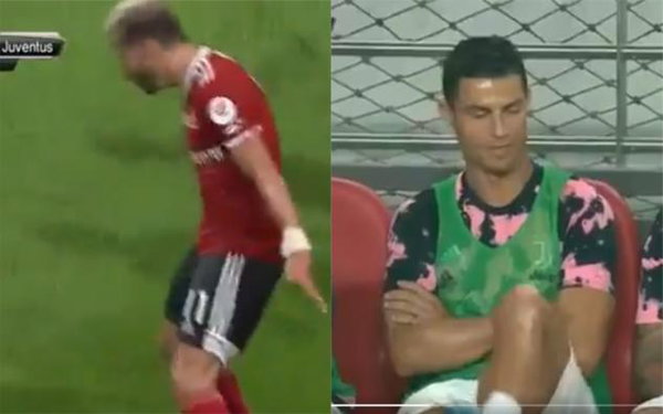 Esulta in amichevole come Cristiano Ronaldo, ma CR7 non la prende benissimo | VIDEO