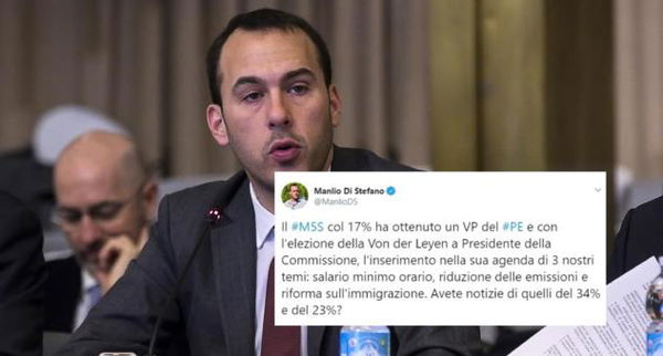 Di Stefano esulta per i ‘successi’ M5S in Europa e si domanda: «E il Pd?». Dimenticando Sassoli