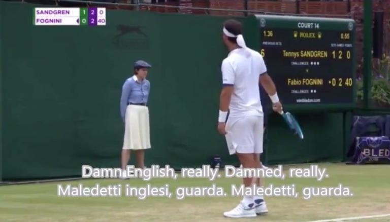 Fognini shock a Wimbledon: «Maledetti inglesi, scoppiasse una bomba» | VIDEO