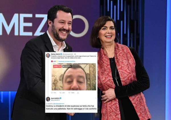 Salvini chiede la solidarietà di Boldrini per il proiettile ricevuto, lei: «Non mi sottraggo, mia politica diversa dalla tua»