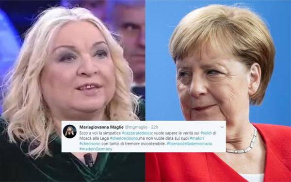 Maglie: «Merkel non può chiedere chiarimenti sul caso Lega-Russia perché lei non spiega i suoi tremori»