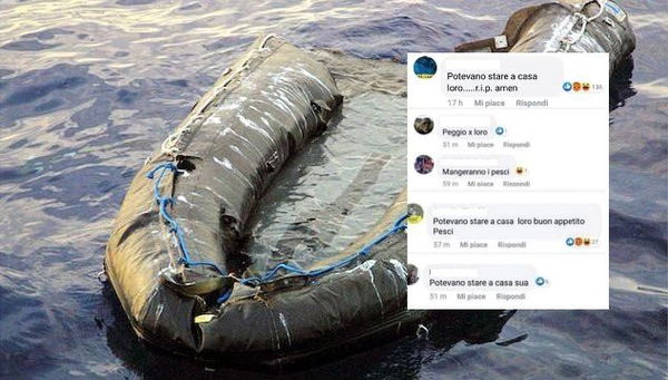 Insulti ai morti del naufragio nel Mediterraneo: «Buon appetito pesci»
