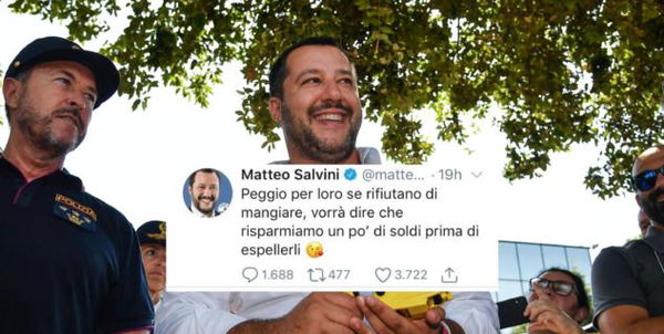 Salvini: «Gli immigrati fanno lo sciopero della fame? Meglio, così risparmiamo»