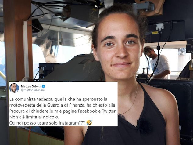 Carola Rackete : «Togliete Twitter e Facebook a Salvini», lui «userò instagram»