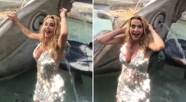 Daspo urbano per Valeria Marini: il bagno nella Barcaccia diventa “salato”